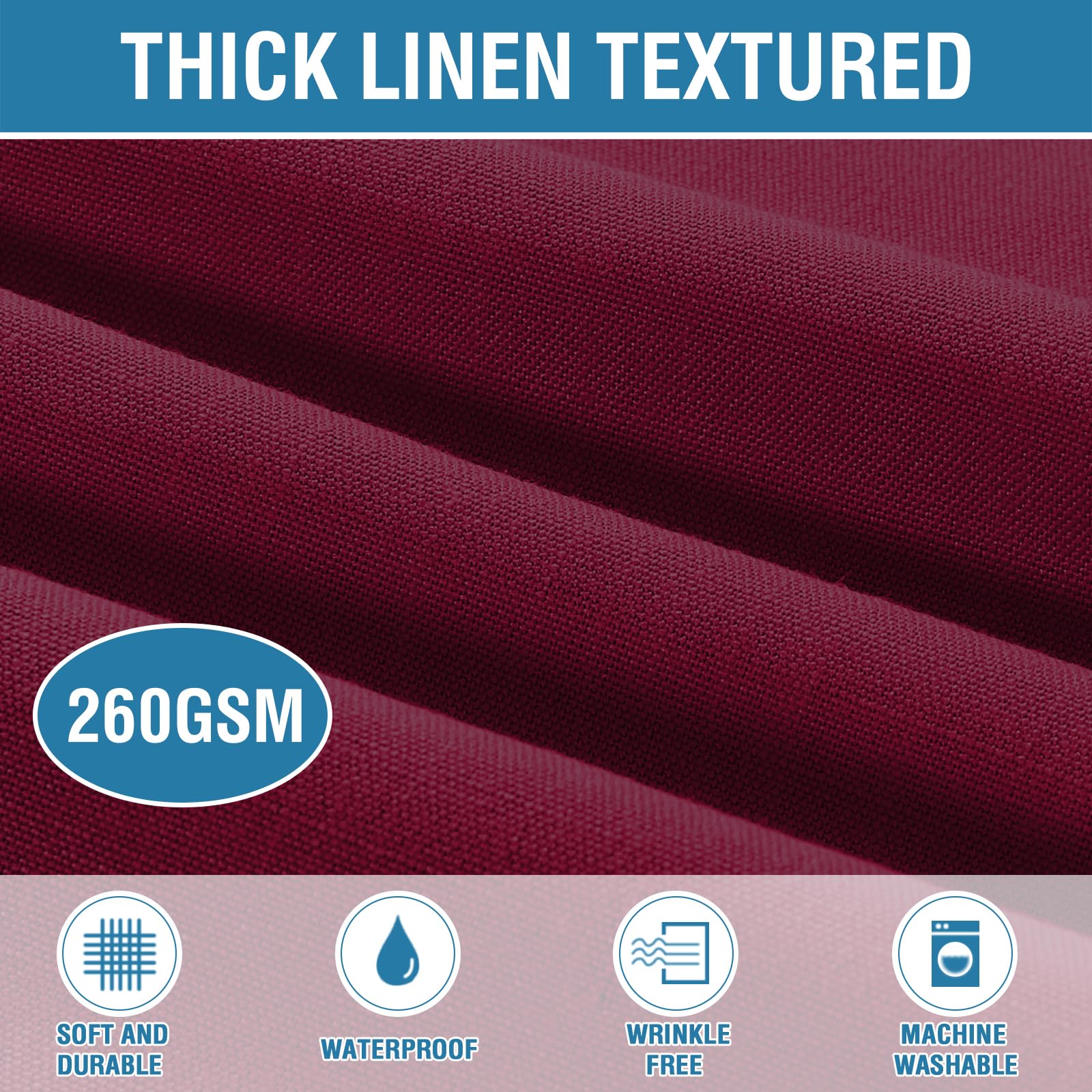 H.VERSAILTEX tablecloth closeup, soft and thick 260gsm fabric for refined tables.