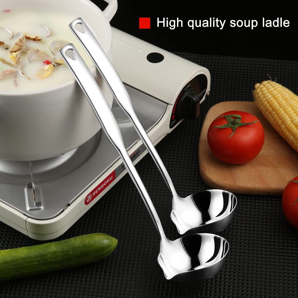 Hvanam 304 stainless steel ladle close-up showing durability