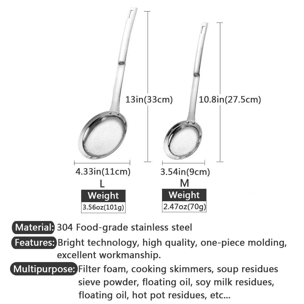 Hvanam multipurpose filter spoon for skimming fat and broth