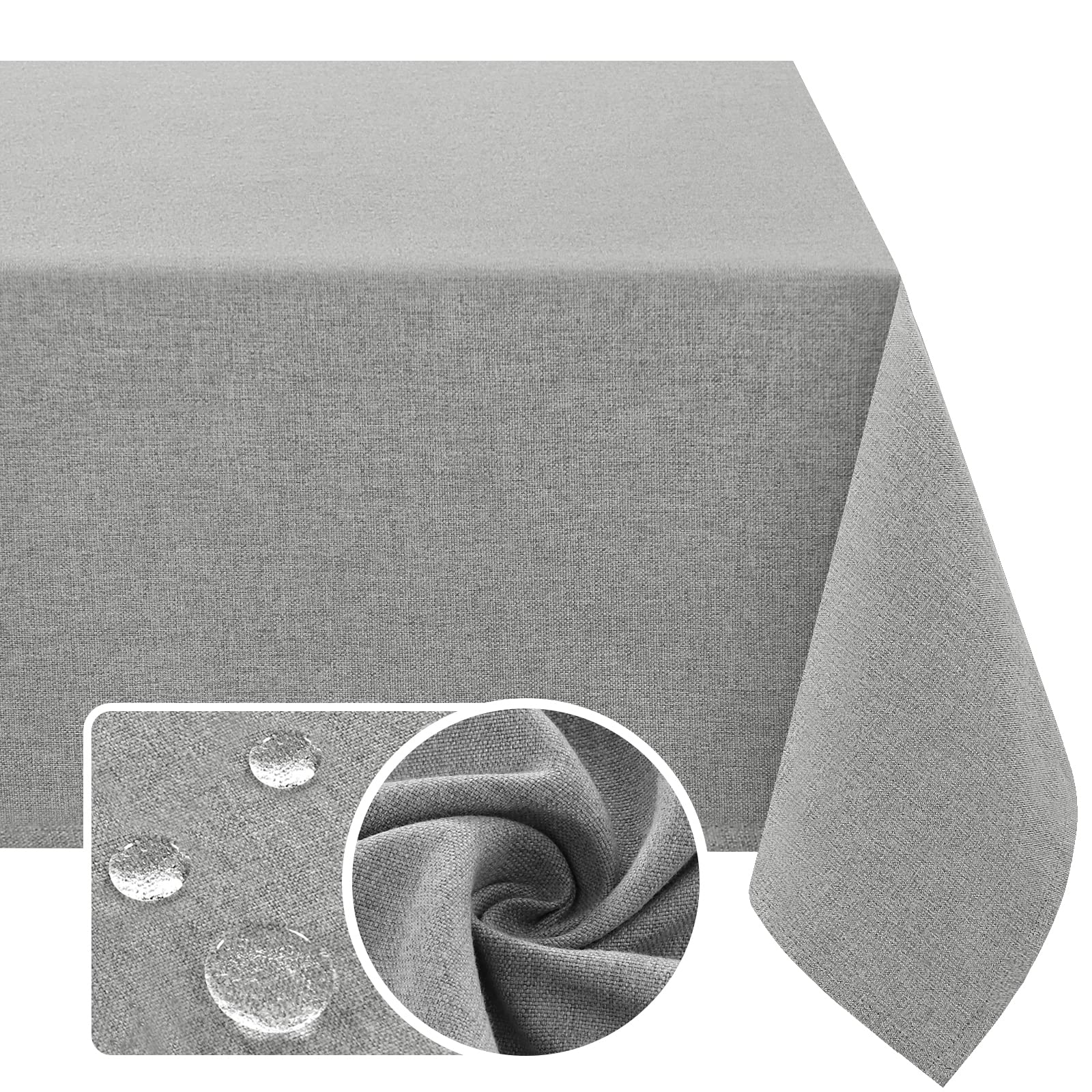 H.VERSAILTEX linen-textured tablecloth 60x120 on dining table for wrinkle-free setup