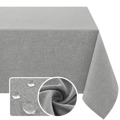 H.VERSAILTEX linen-textured tablecloth 60x120 on dining table for wrinkle-free setup