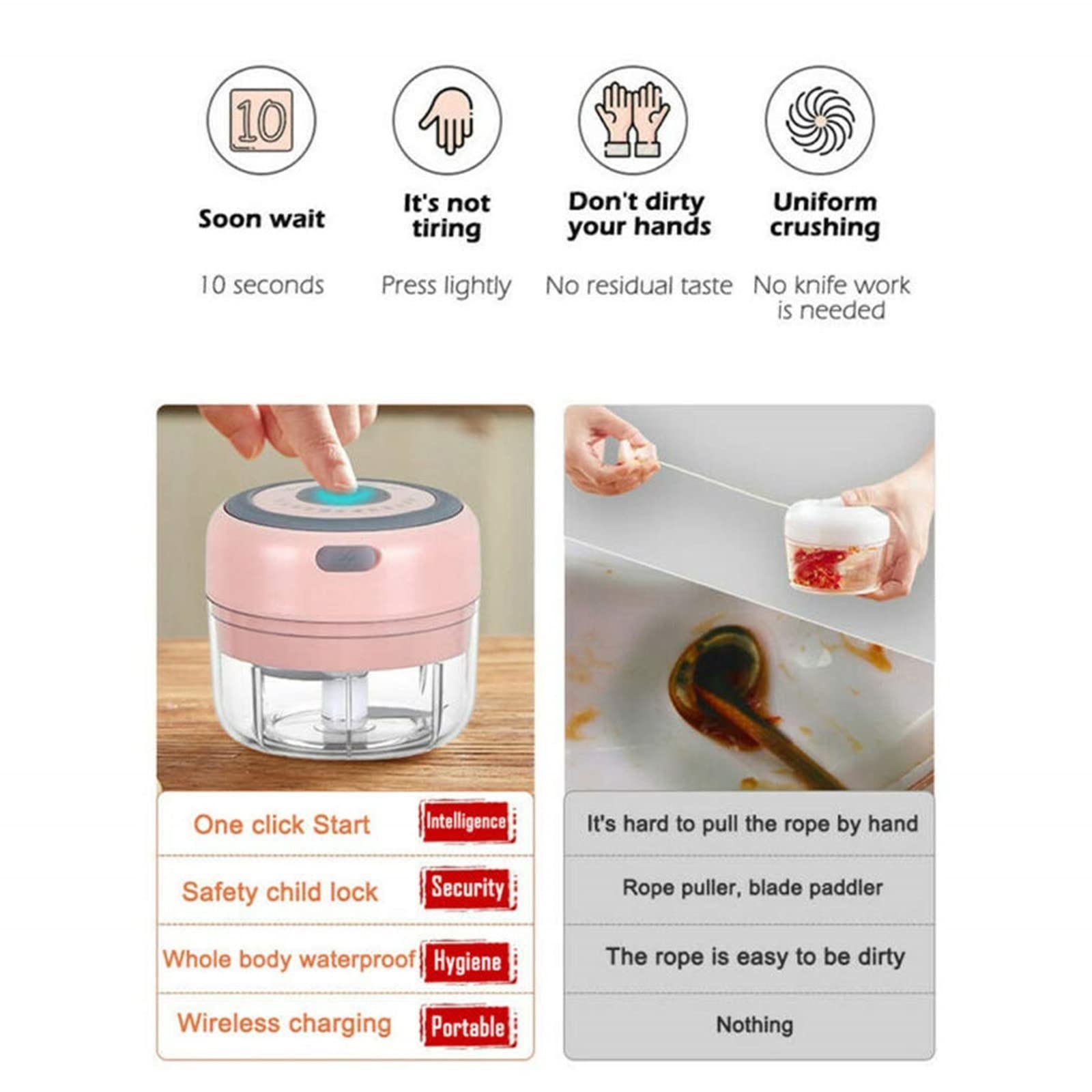 Hviww compact portable food processor on kitchen counter