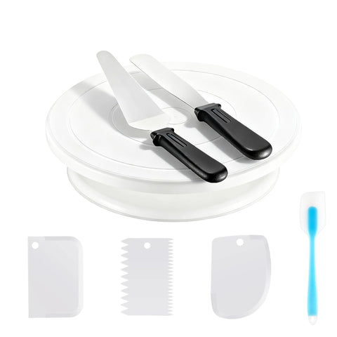 hvominxs revolving cake turntable for smooth frosting and even decorating