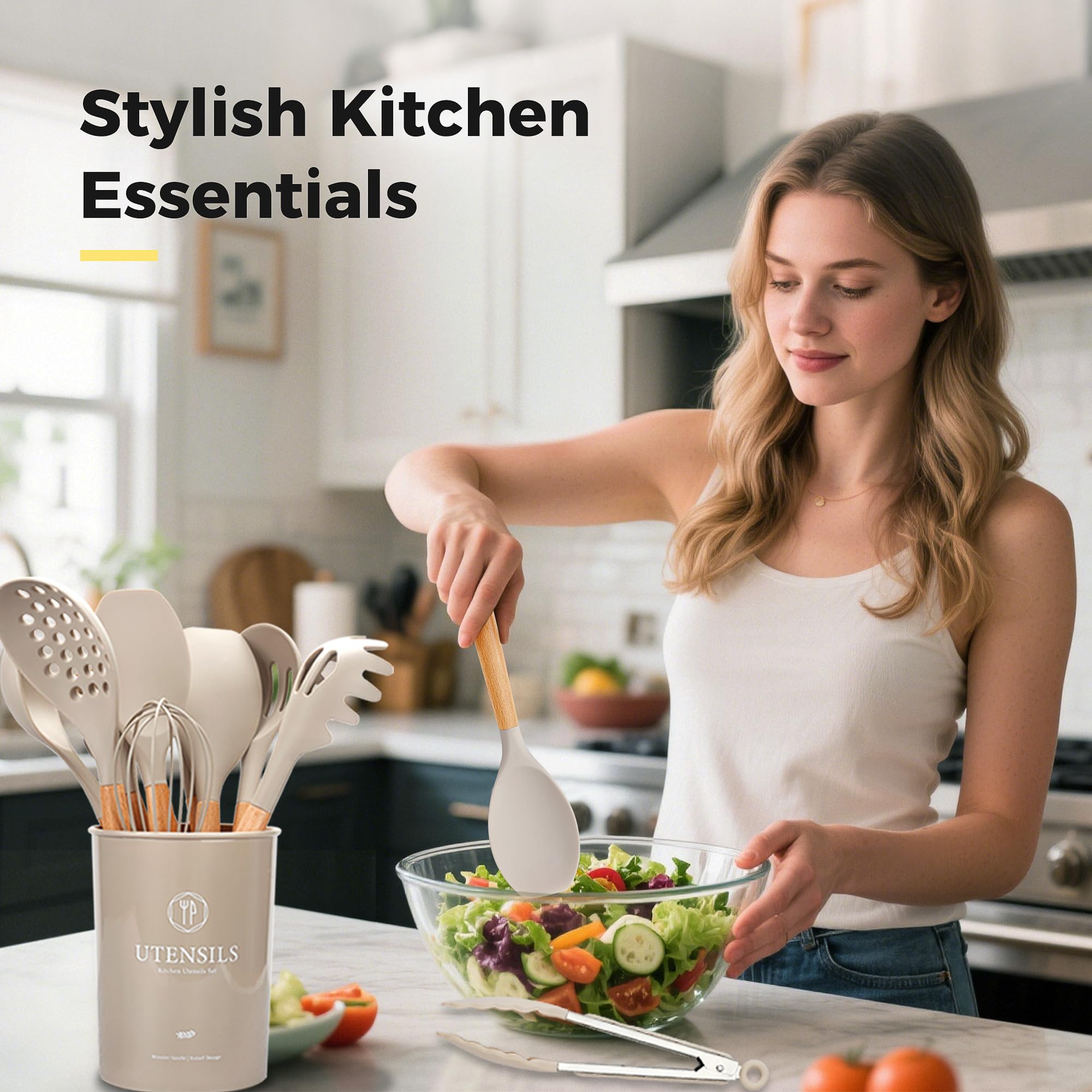 Hvygss anti-scald wooden handles provide a comfortable grip during busy cooking.