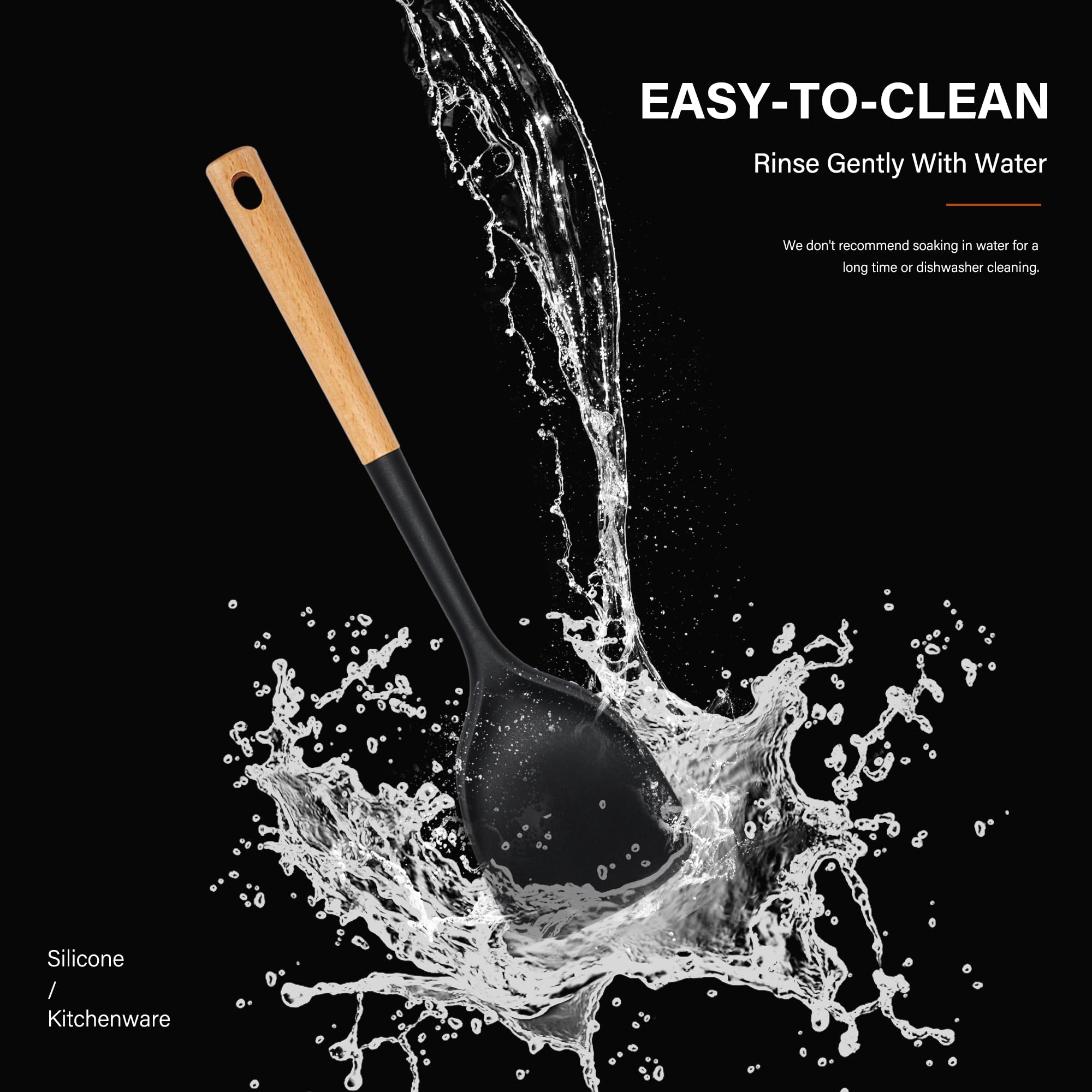Hvygss nonstick spoons ideal for scooping sauces and soups.