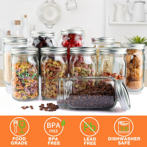 Hwashin clear glass mason jar showcasing contents for quick inspection.