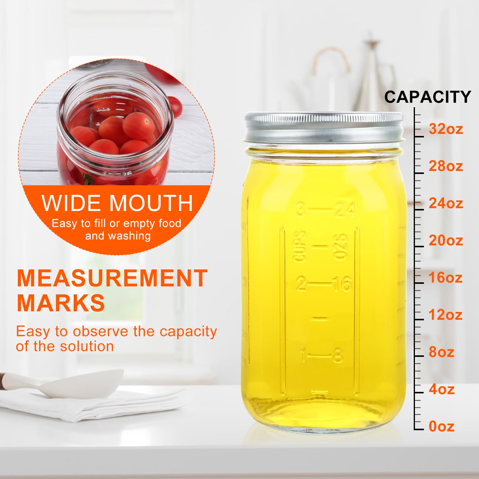 Hwashin 32oz jar suitable for pickling, sauces, and bulk pantry storage.