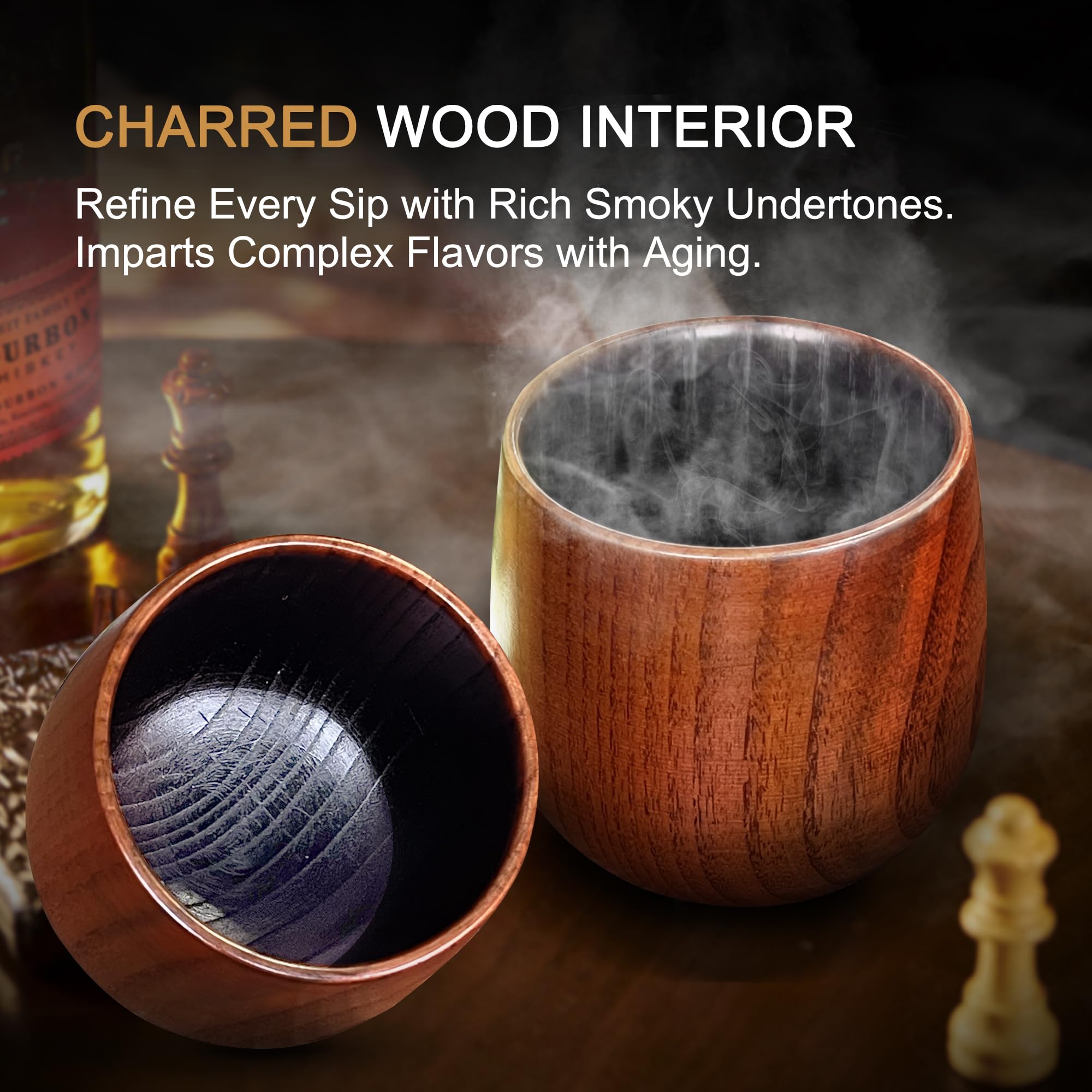 HWISDMIG ergonomic wooden tumbler shown in hand for comfortable grip