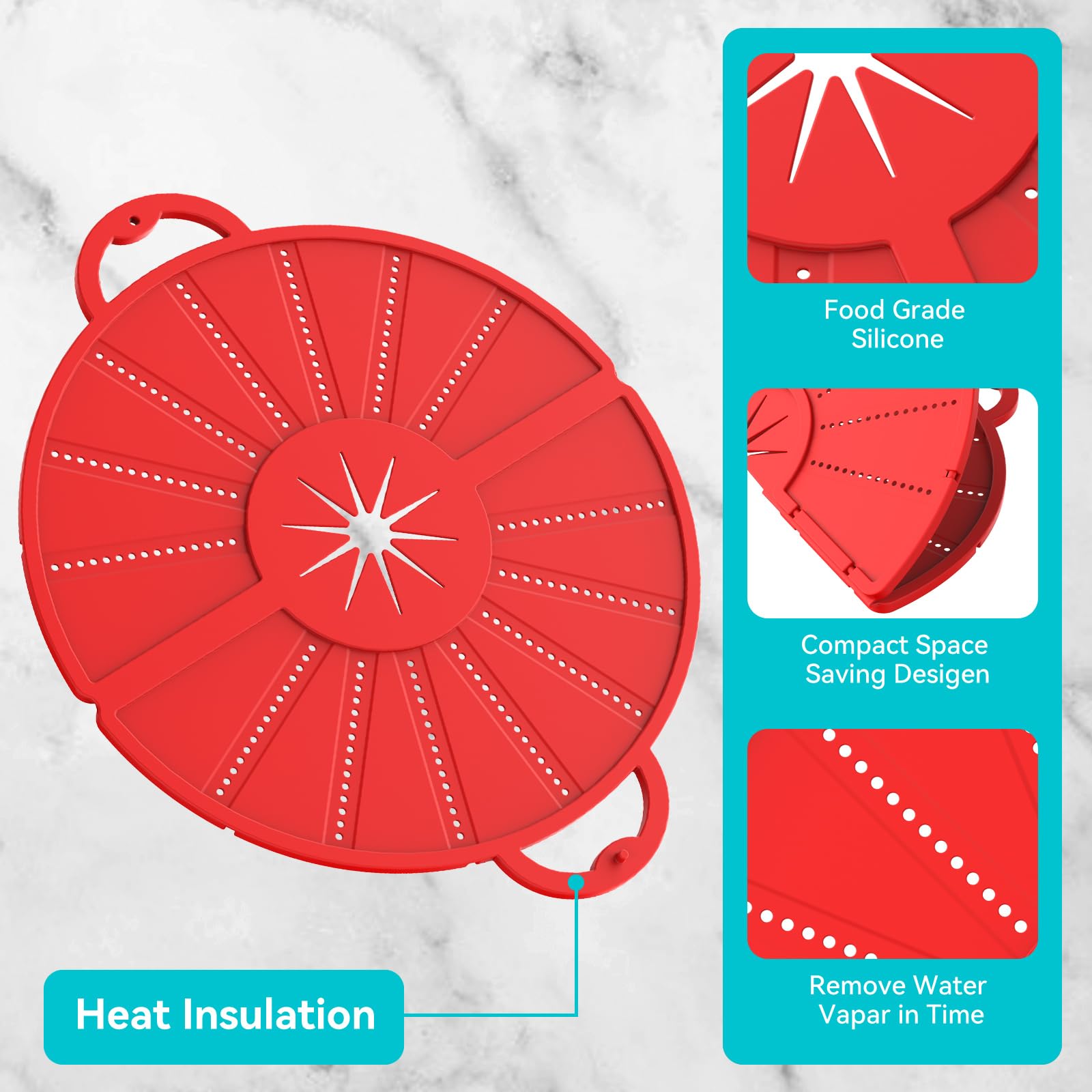 HWXQJJHONEY 12-inch silicone splatter screen on a frying pan