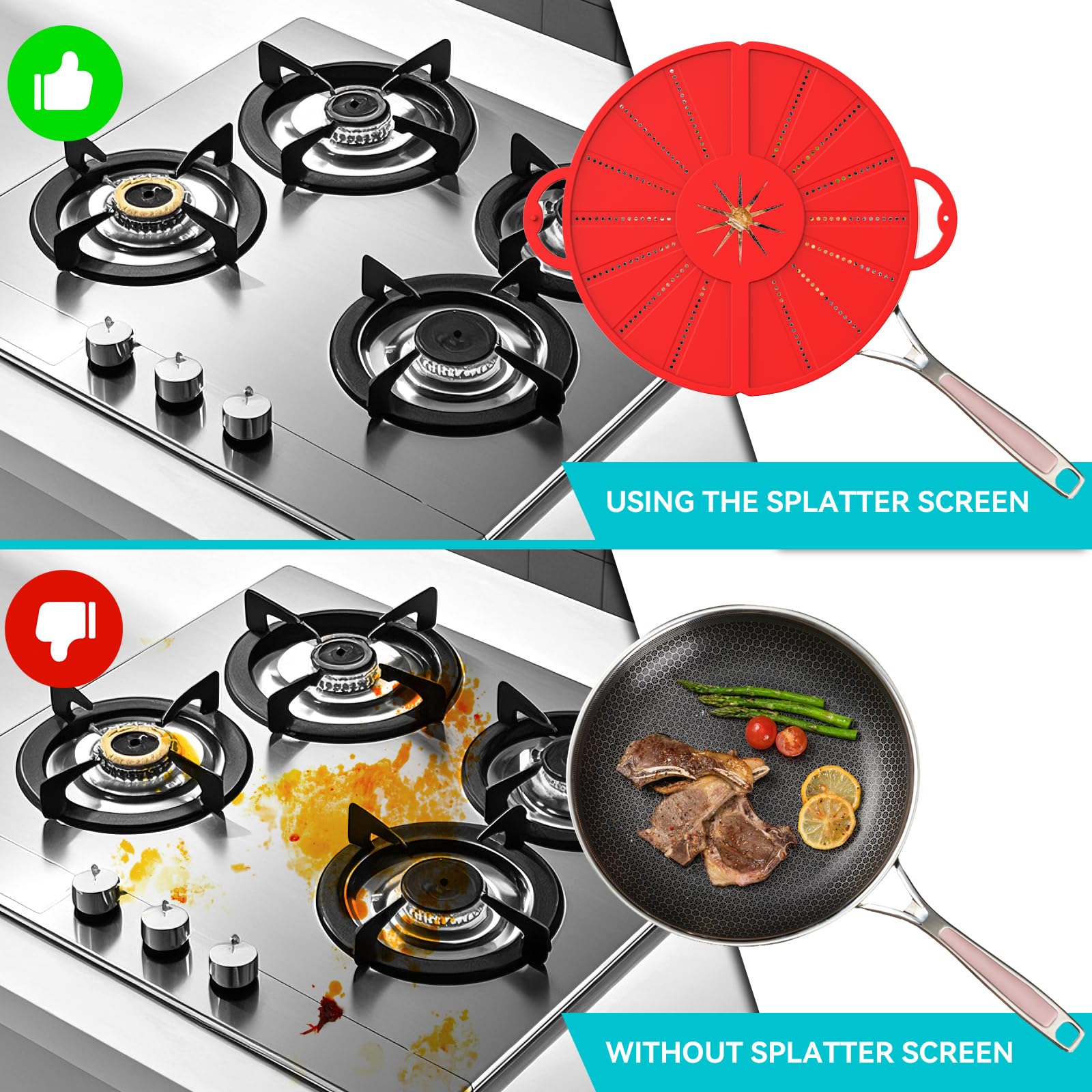 HWXQJJHONEY dishwasher safe splatter guard for quick cleanup