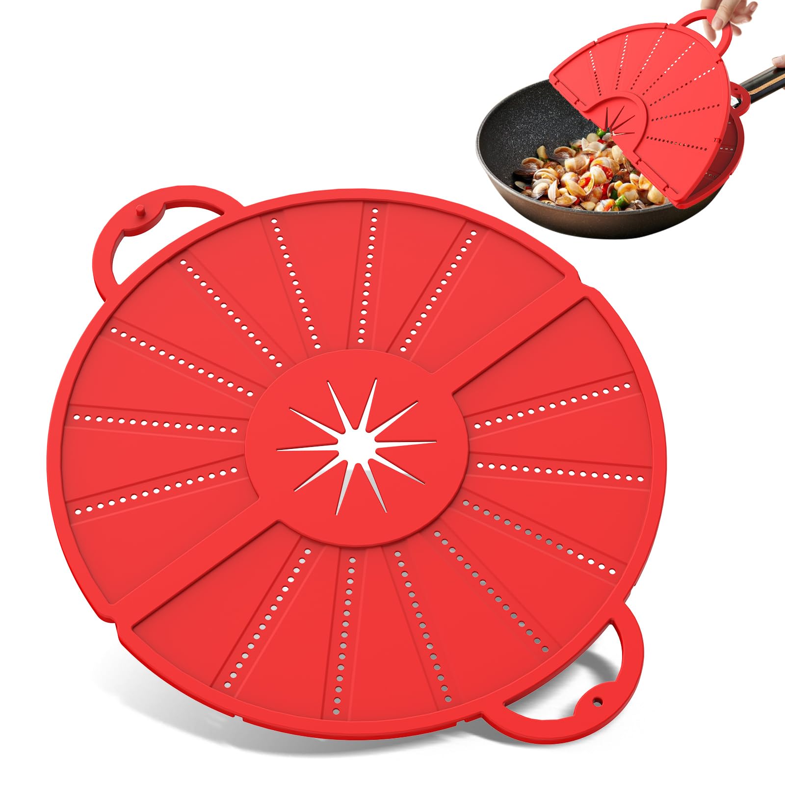 HWXQJJHONEY folding splatter guard stored flat in cabinet
