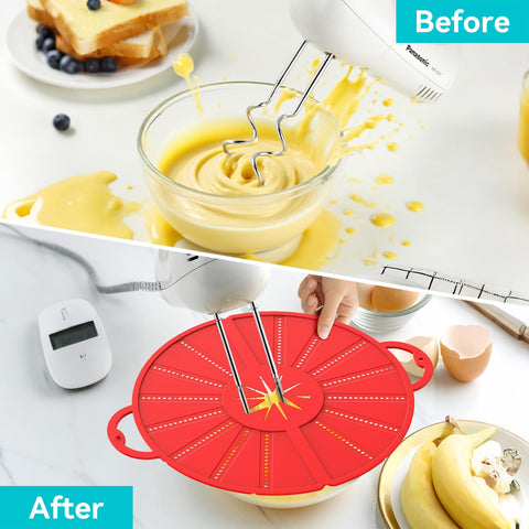 HWXQJJHONEY heat-resistant splatter screen over a sizzling pan