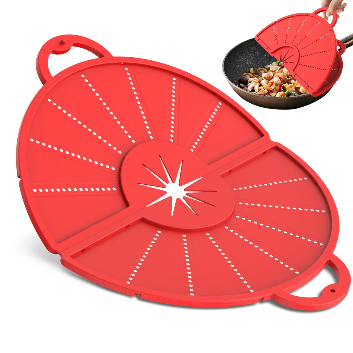 HWXQJJHONEY silicone splatter screen front view protects stove from oil spray