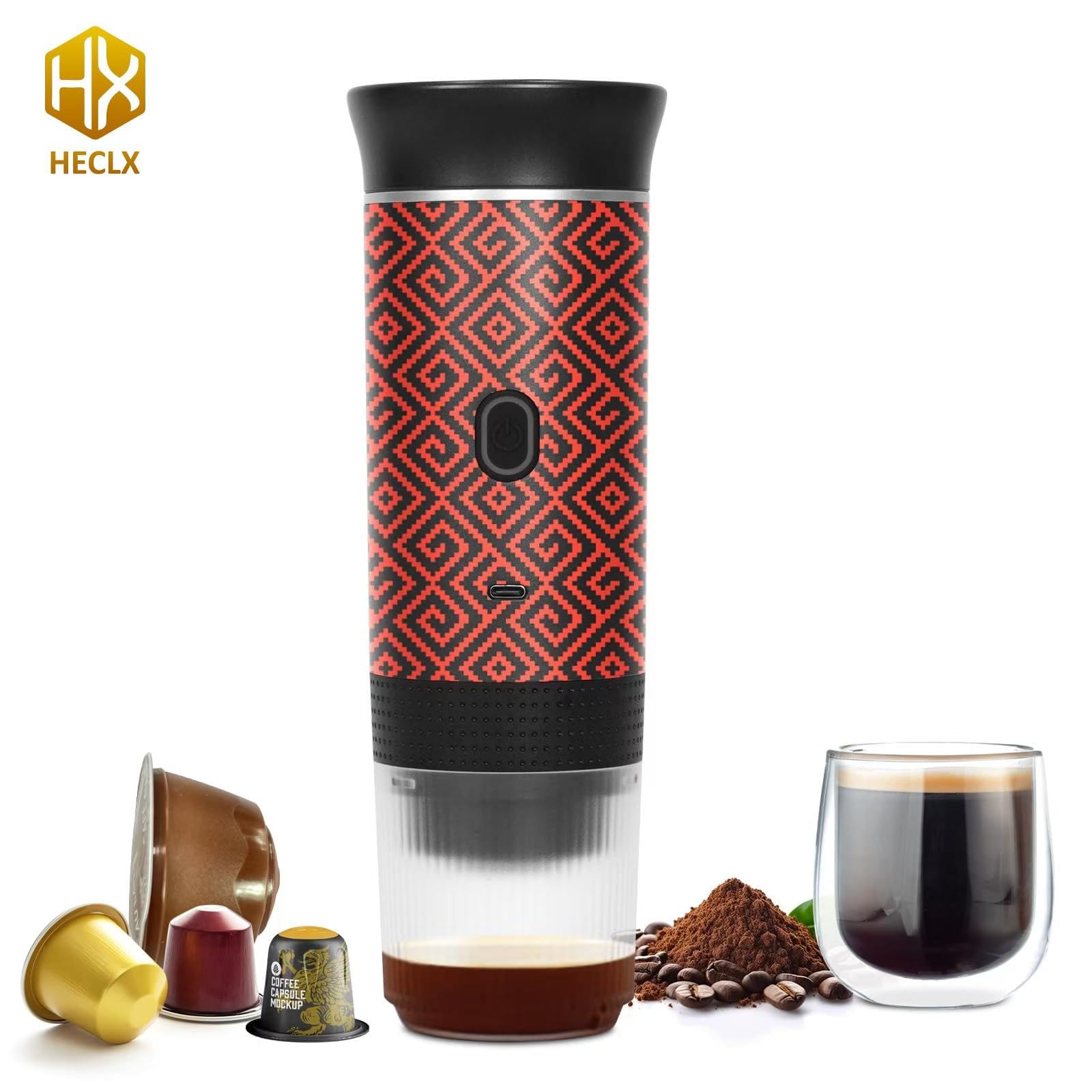 HX HECLX portable espresso machine battery-powered ready for on the go brewing.