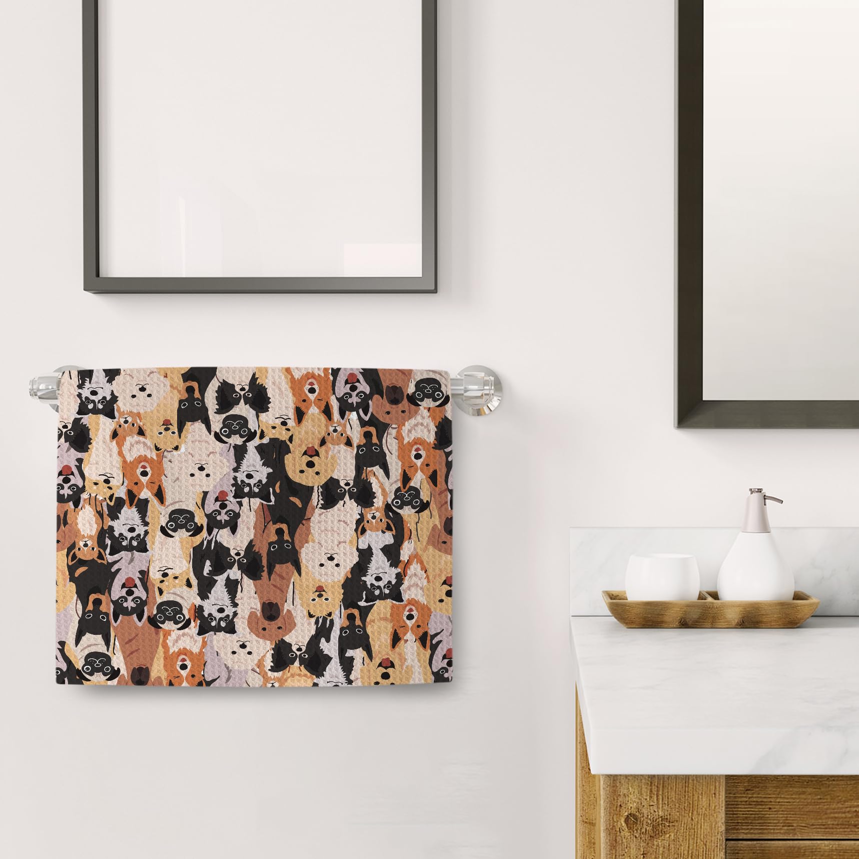 Hxlac Dogs Mom Gift Hand Towel makes a practical kitchen accent and thoughtful present.