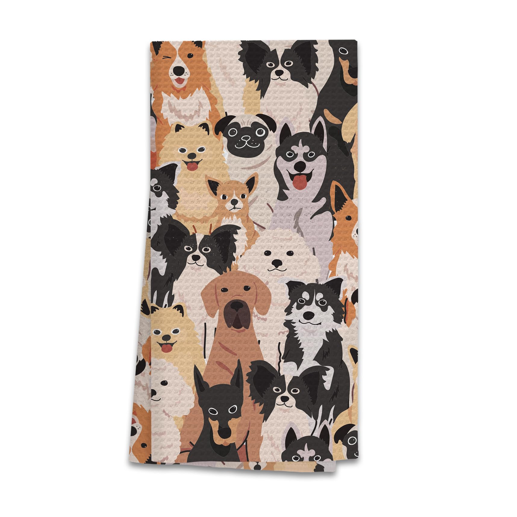 Hxlac Funny Dog Kitchen Towel pattern brightens the kitchen while handling spills.