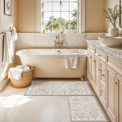 HY HAO YUN LAI soft beige kitchen runner adds subtle kitchen style
