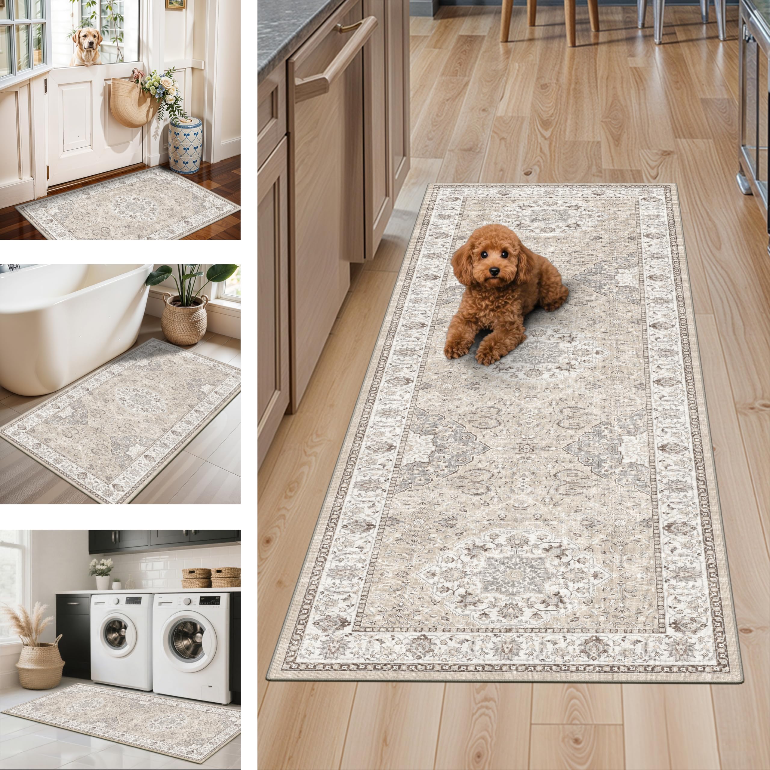 HY HAO YUN LAI machine-washable rug simplifies spills and everyday messes
