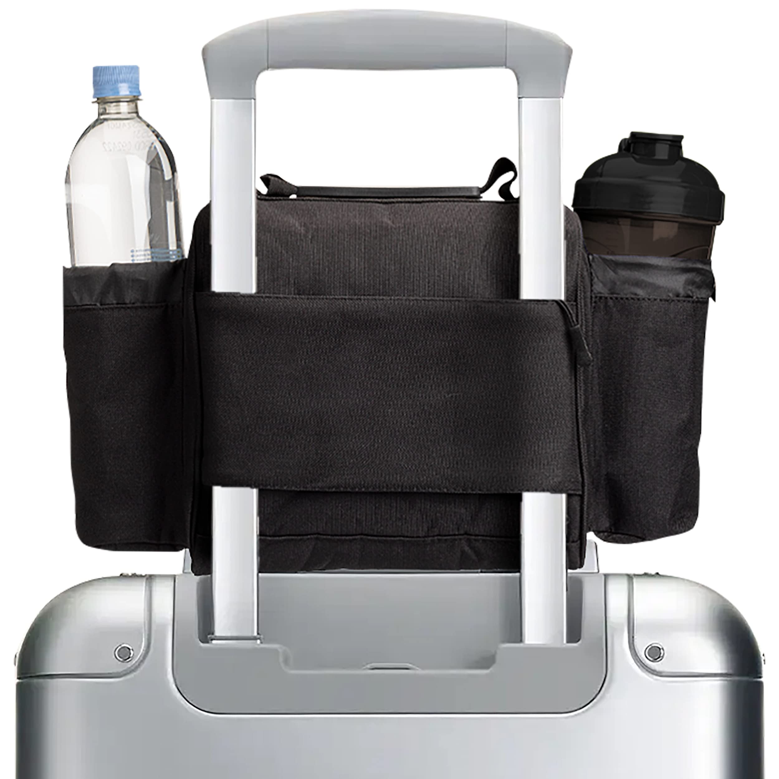 Hydra Cup luggage sleeve and trolley strap for easy airport travel
