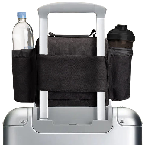 Hydra Cup luggage sleeve and trolley strap for easy airport travel