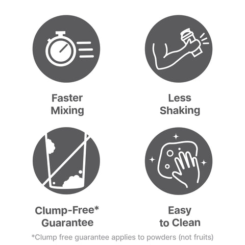 Stainless steel wire whisk blends powders without clumps for smoother texture.