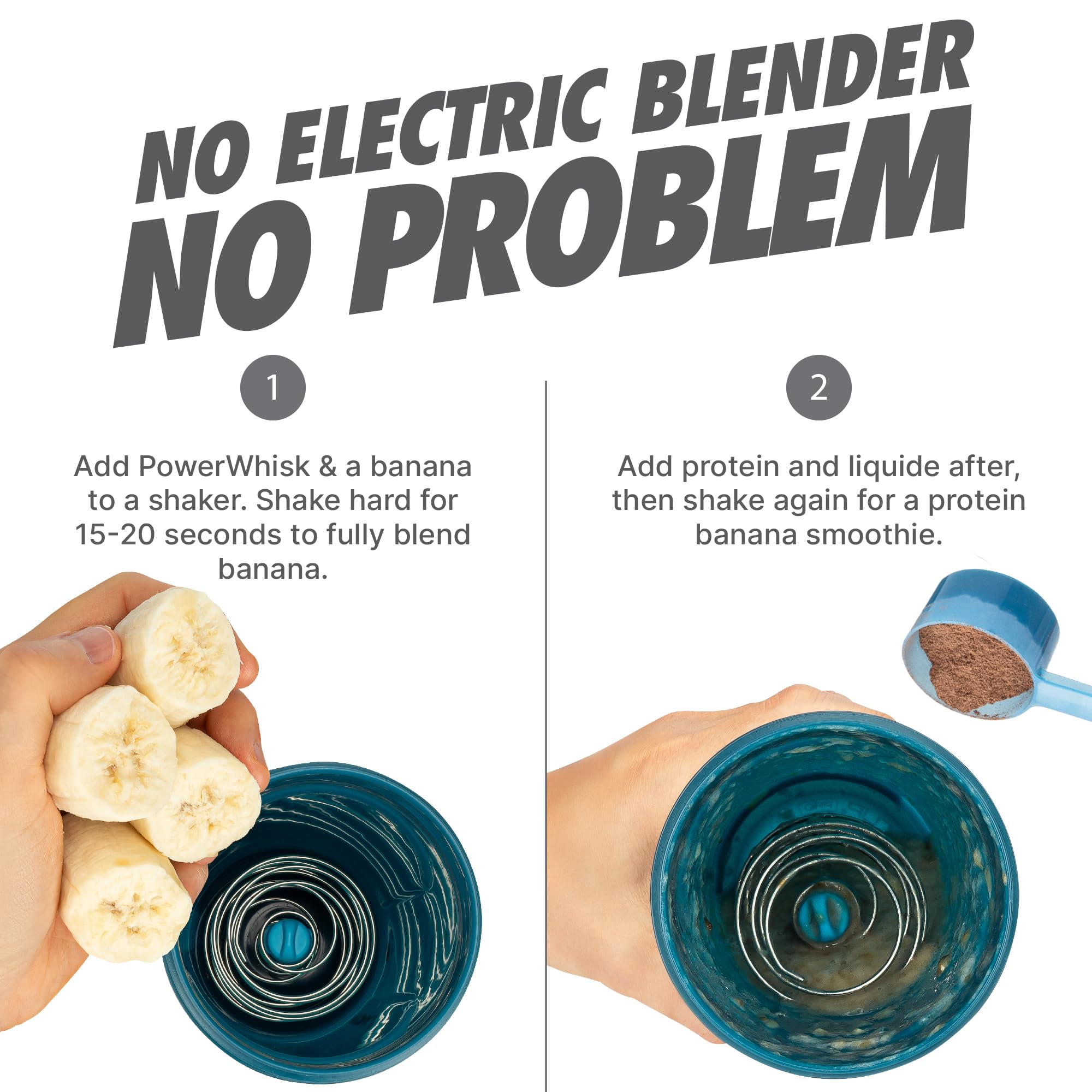 Two-pack PowerWhisk packaging highlights easy care and shared value.