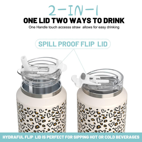 Hydraful 64oz tumbler anti-slip base keeps it steady on surfaces.