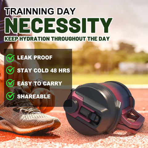 Hydraful gallon jug ice-fill feature helps fast cooling with ice.