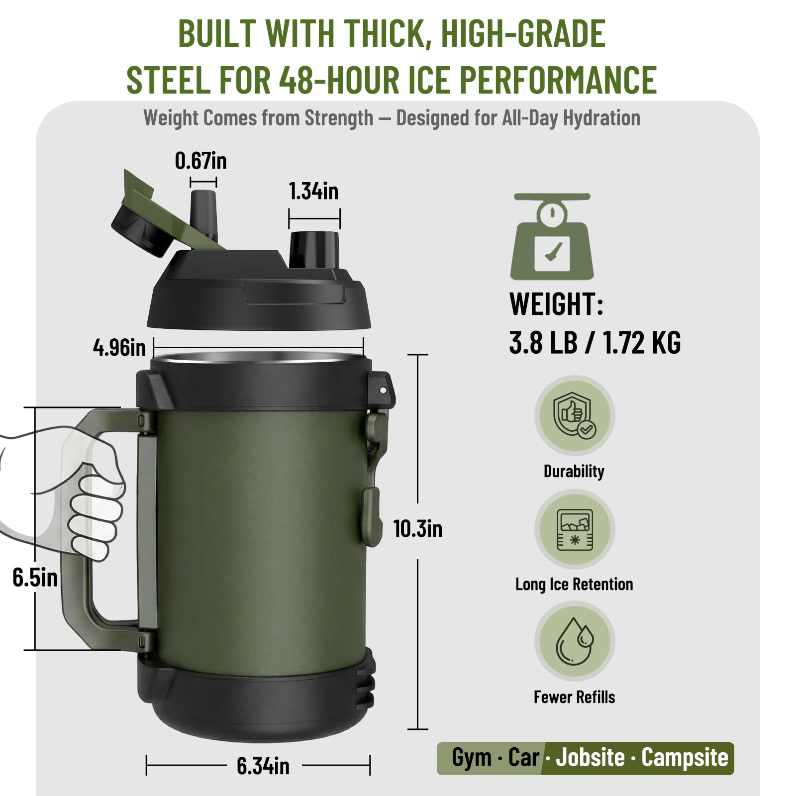 Hydraful gallon jug easy cleaning with wide opening.