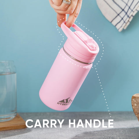 Hydrapeak Mini 14oz bottle in a backpack for on-the-go hydration