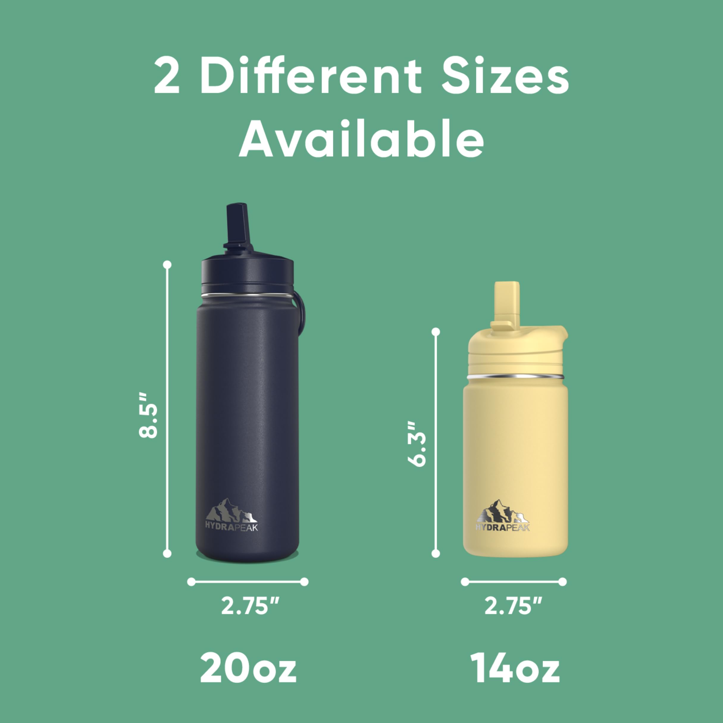 Hydrapeak Mini 14oz bottle insulated double-wall construction maintains temperature
