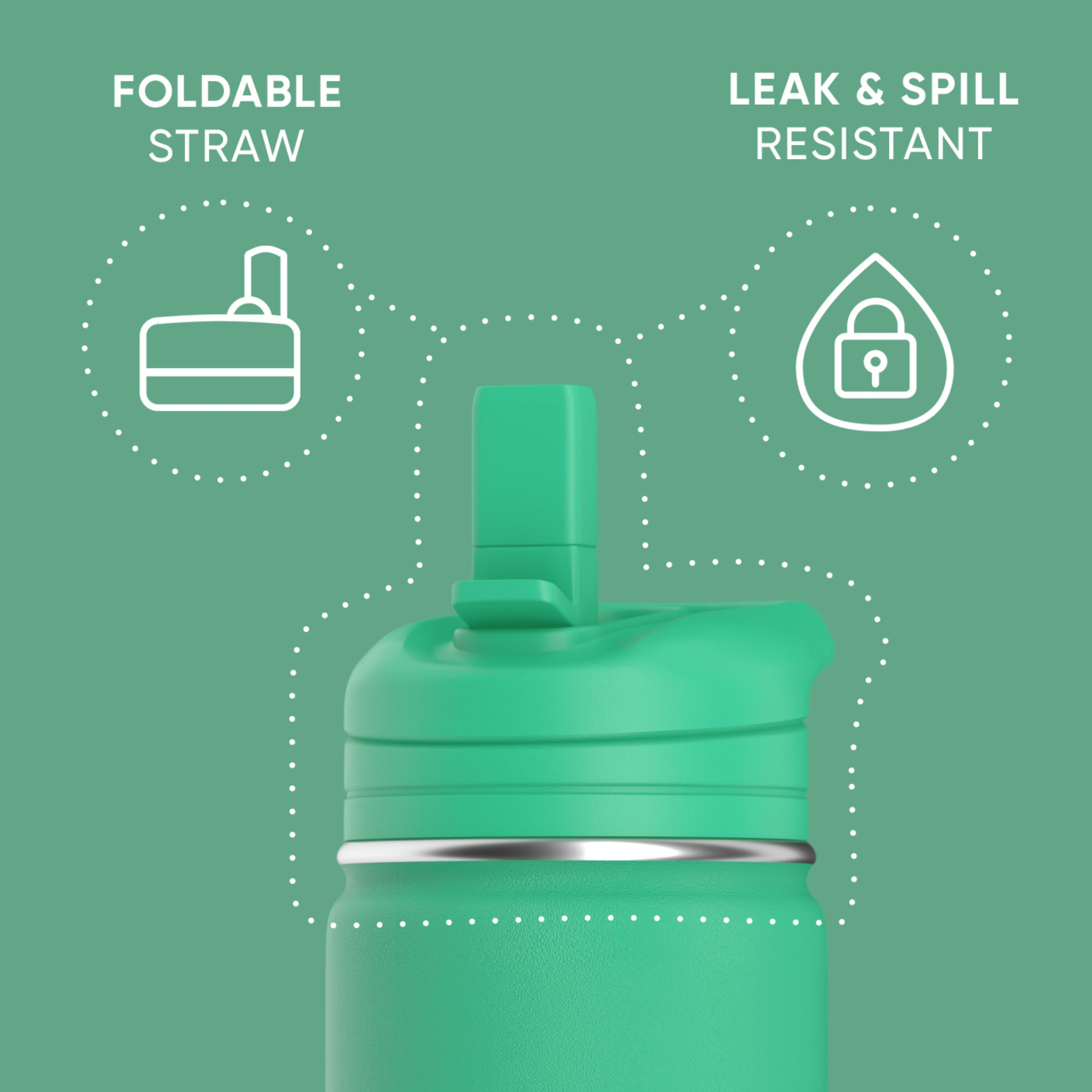Hydrapeak Mini 14oz bottle side view highlighting durable stainless steel exterior