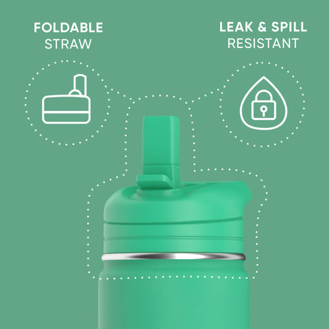 Hydrapeak Mini 14oz bottle side view highlighting durable stainless steel exterior