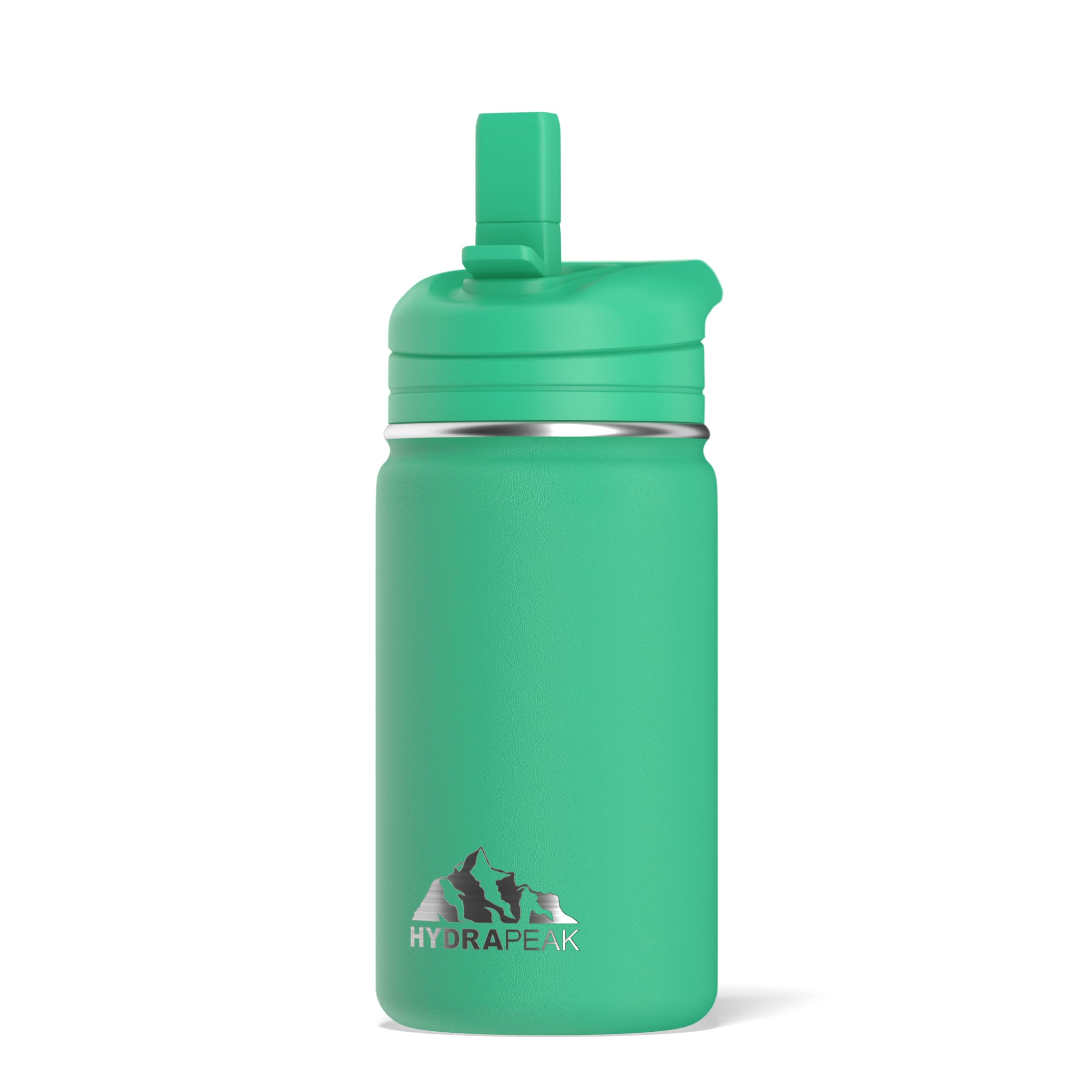 Hydrapeak Mini 14oz bottle with straw lid showing leak-proof design for daily use