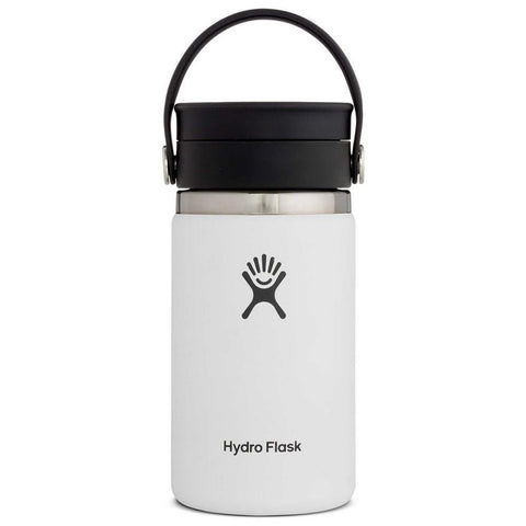 Hydro Flask 12oz wide-mouth bottle with Flex Sip Lid for leakproof sipping on the go.