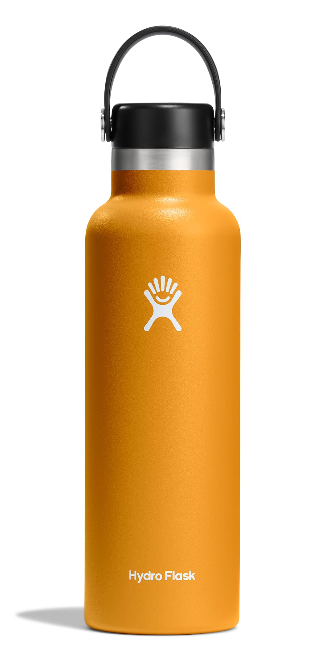 Hydro Flask 21 oz fossil brown bottle with handle for easy transport and daily hydration.