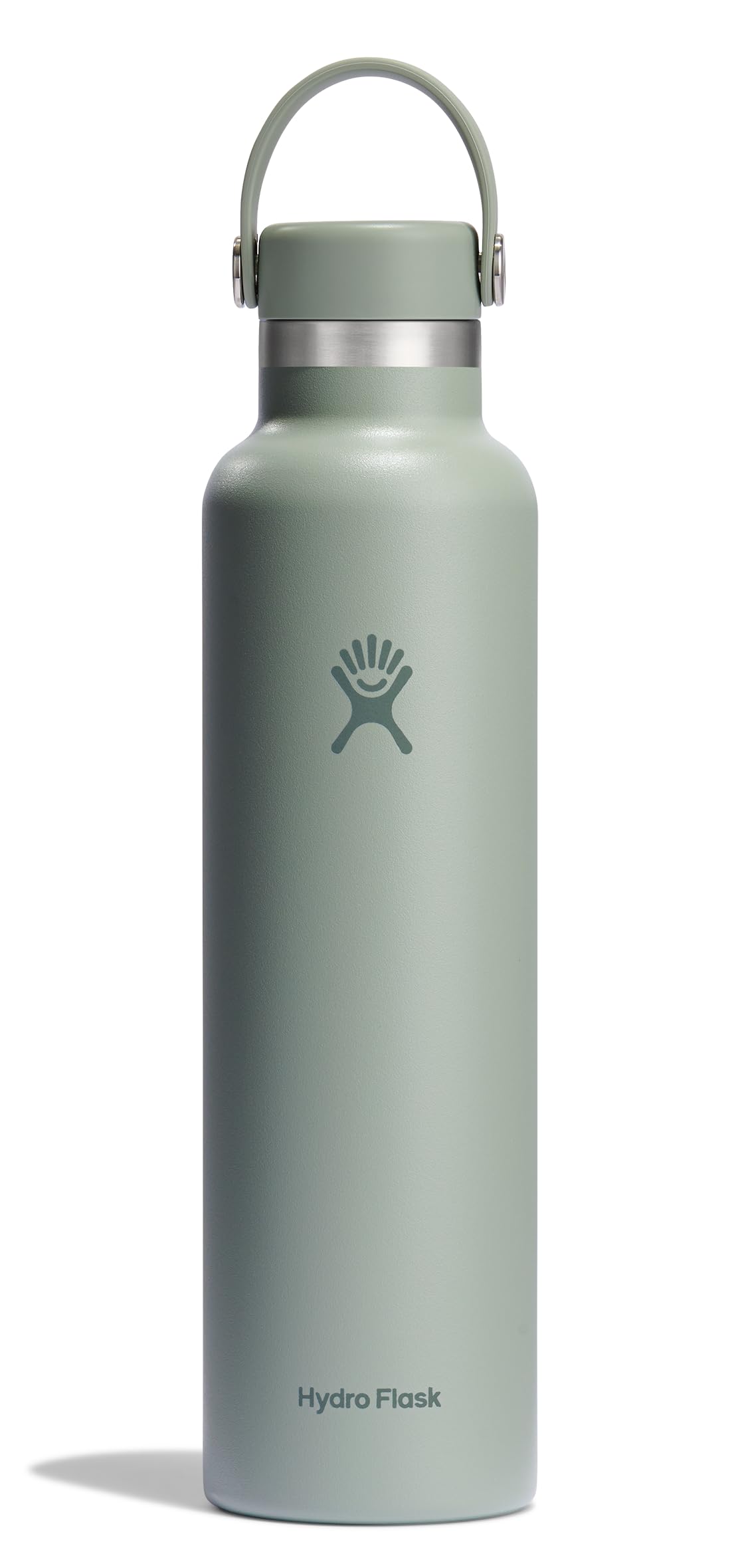 Hydro Flask 24 oz Standard Mouth Agave Green bottle keeps beverages cold or hot while traveling