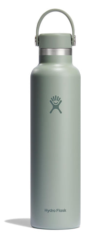 Hydro Flask 24 oz Standard Mouth Agave Green bottle keeps beverages cold or hot while traveling