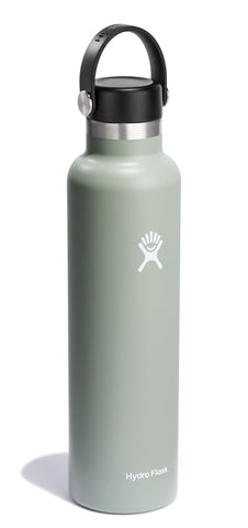 Hydro Flask Agave Green 24 oz bottle fits cupholders for easy transport.