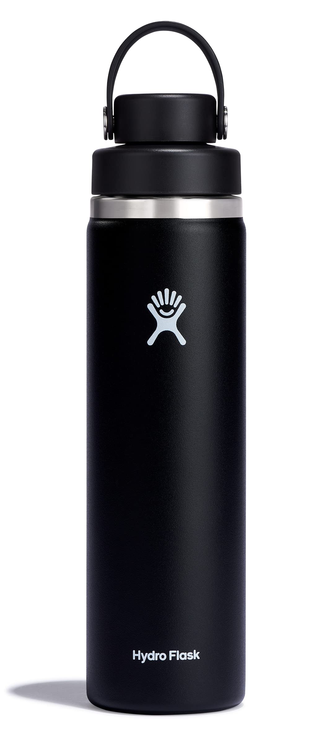 Hydro Flask 24oz wide-mouth bottle with chug lid for controlled sipping on the go.