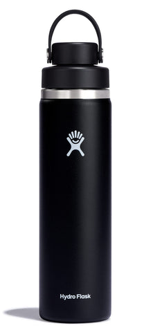Hydro Flask 24oz wide-mouth bottle with chug lid for controlled sipping on the go.