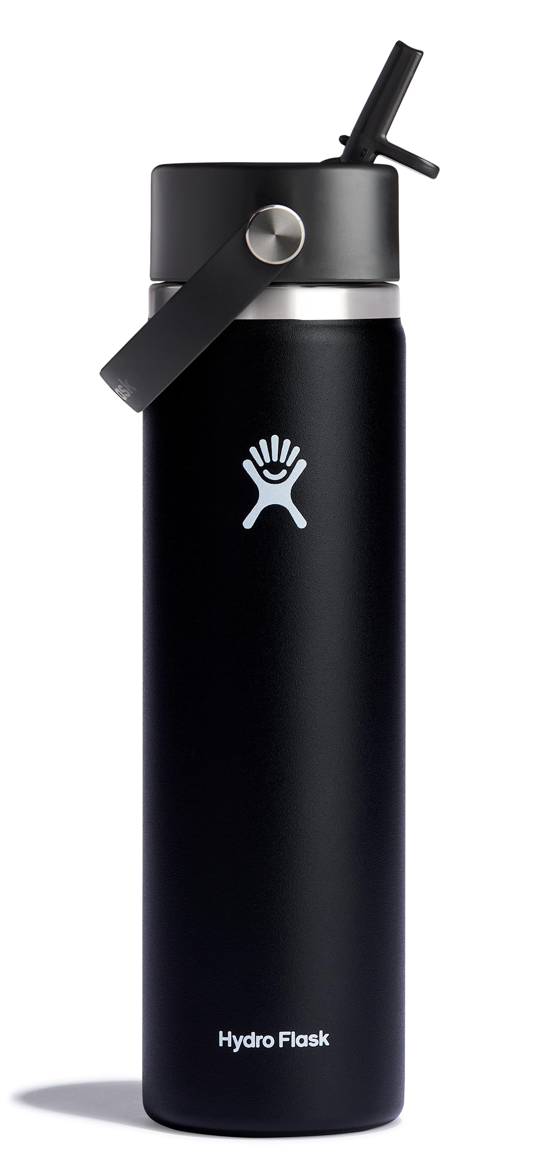 Hydro Flask 24oz wide-mouth bottle keeps drinks cold for 24 hours during workouts.