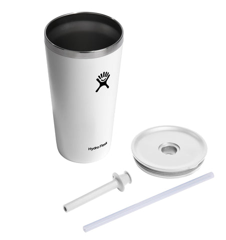 Hydro Flask 28 oz tumbler on a smooth surface, ready for long day hydration