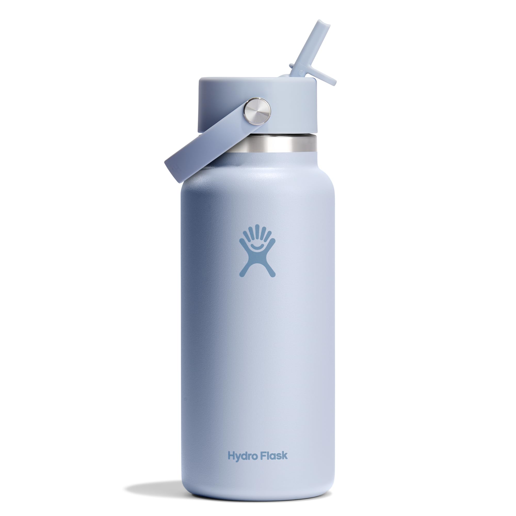 Hydro Flask 32 oz wide mouth Surf Blue with Flex Straw Cap for easy on-the-go hydration