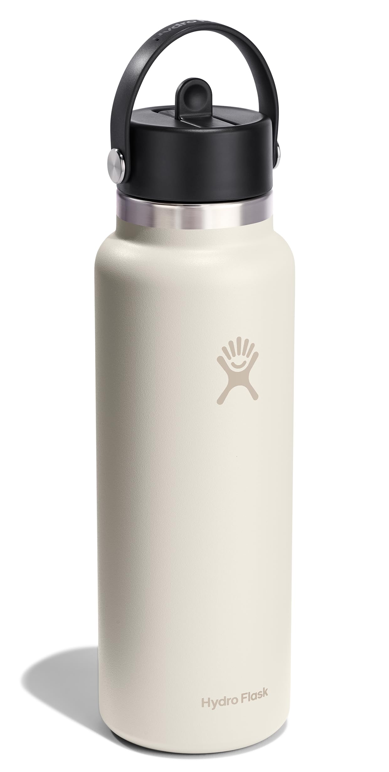 Hydro Flask ivory 40 oz bottle with straw cap keeps drinks cold for hours