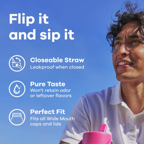 Hydro Flask ice-cubes-friendly wide mouth for refreshing drinks.