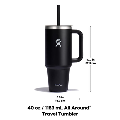 Hydro Flask 40 oz travel tumbler dishwasher-safe simplifies cleanup after outings.
