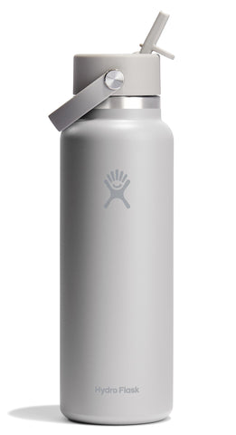 Hydro Flask 40 oz wide mouth bottle with Flex Straw Cap for leakproof on the go