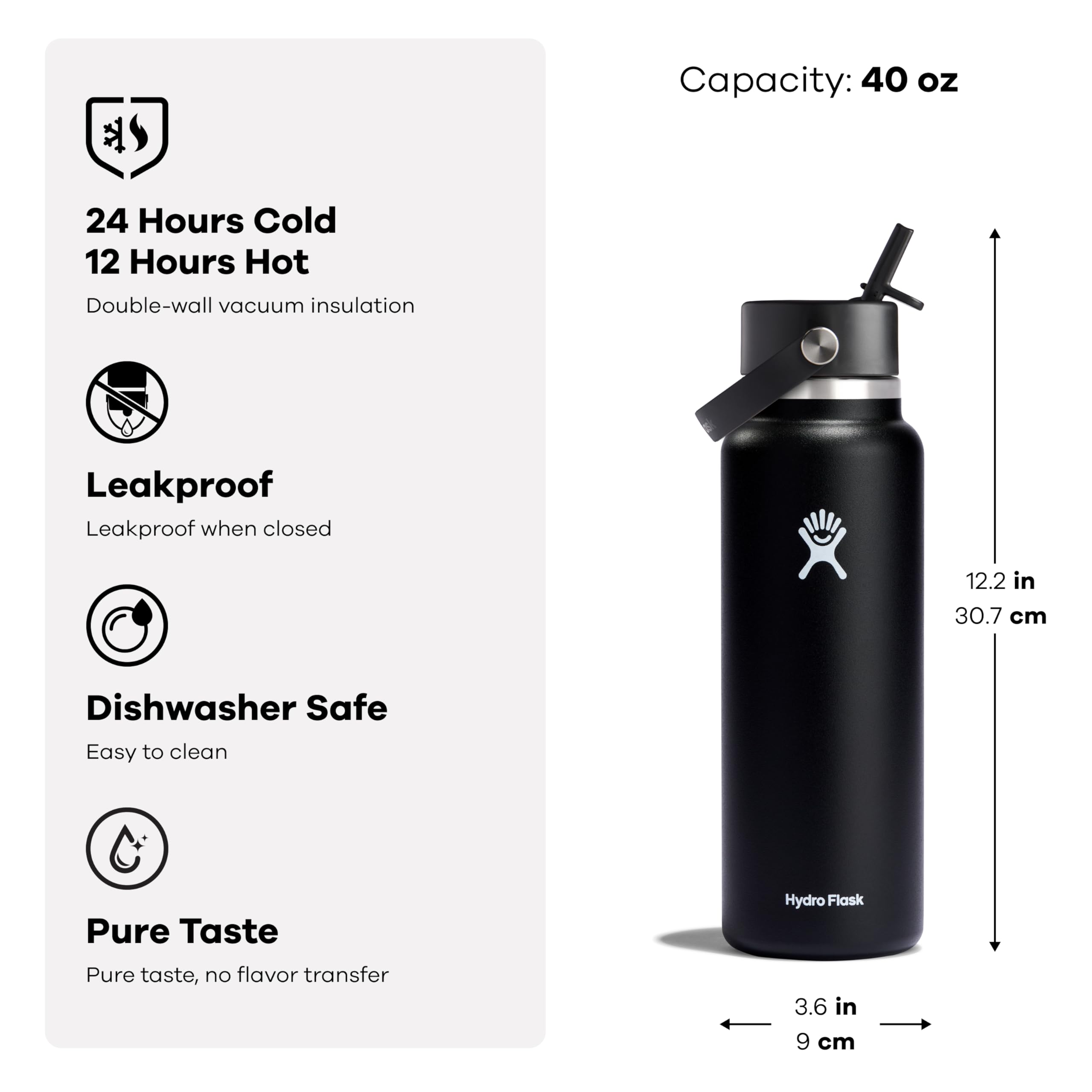 Hydro Flask odor resistant stainless steel for pure taste