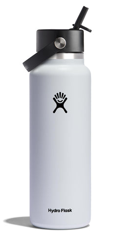 Hydro Flask 40oz wide-mouth bottle with Flex Straw Cap keeps beverages cold for long outings